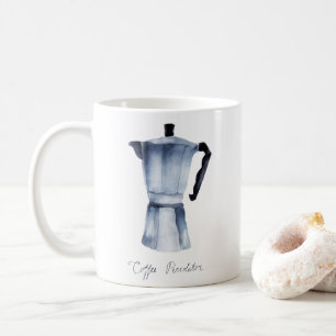 Watercolor vintage Moka coffee percolator Mug