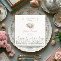 Watercolor Vintage New Chapter begins Baby Shower