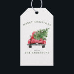 Watercolor Vintage Red Truck Christmas Gift Tags<br><div class="desc">Watercolor Vintage Red Truck Christmas Gift Tags. Cute retro design for the holidays. Personalise this custom holiday design with your own details.</div>