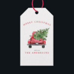 Watercolor Vintage Red Truck Christmas Gift Tags<br><div class="desc">Watercolor Vintage Red Truck Christmas Gift Tags. Cute retro design for the holidays. Personalise this custom holiday design with your own details.</div>