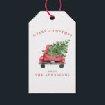 Watercolor Vintage Red Truck Christmas Gift Tags<br><div class="desc">Watercolor Vintage Red Truck Christmas Gift Tags. Cute retro design for the holidays. Personalise this custom holiday design with your own details.</div>
