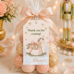 Watercolor Vintage Rocking Horse Thank You Gift Tags