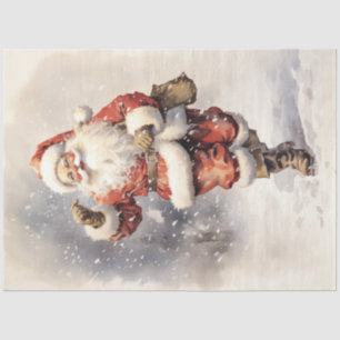 Watercolor vintage Santa Claus Christmas gifts Tissue Paper