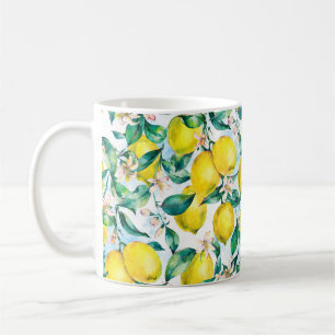Watercolor vintage seamless pattern,  branch of fr coffee mug