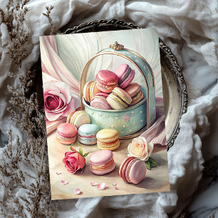Watercolor vintage shabby chic French macarons Tissue Paper