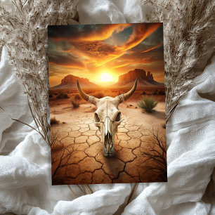 Watercolor vintage skull in a prairie wild west tissue paper