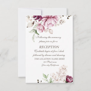 Watercolor Violet Flowers Wedding Invitation