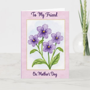 Watercolor Violet Mothers Day Card