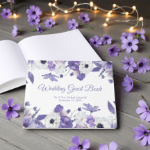 Watercolor Violet Purple Flowers Wedding