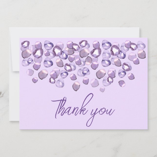 watercolor violet  purple simple thank you card (Front)
