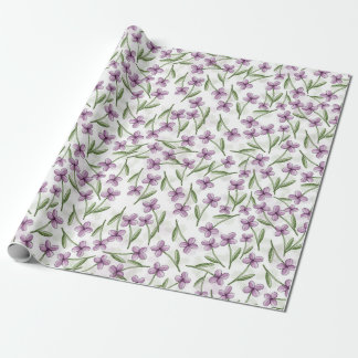 Watercolor Violets Wrapping Paper