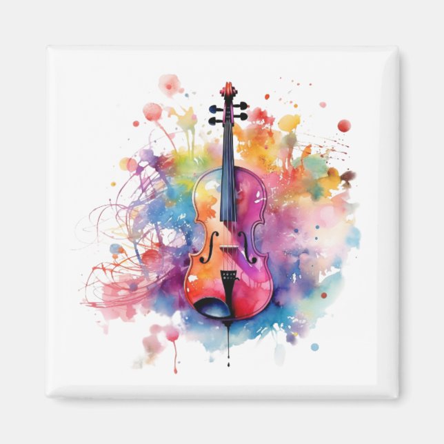 Watercolor violin magnet (Front)