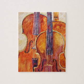 Watercolor Violins Jigsaw Puzzle