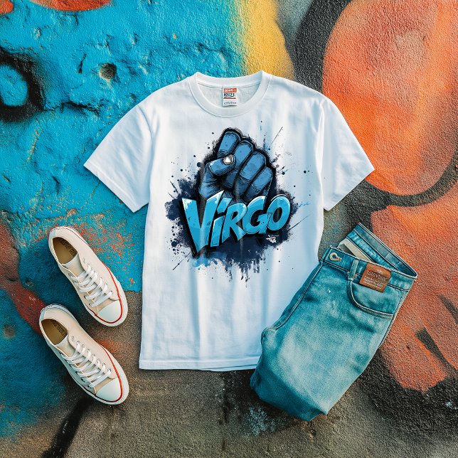 Watercolor Virgo Graffiti Airbrush Zodiac Design T-Shirt (Creator Uploaded)