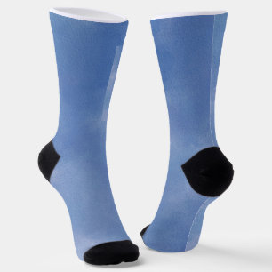 Watercolor Vista Blue Pattern Socks