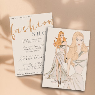 Watercolor Vogue Couture Fashion Show Invitation