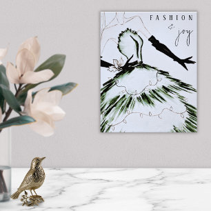 Watercolor Vogue Fashion Model Holiday Photo Print