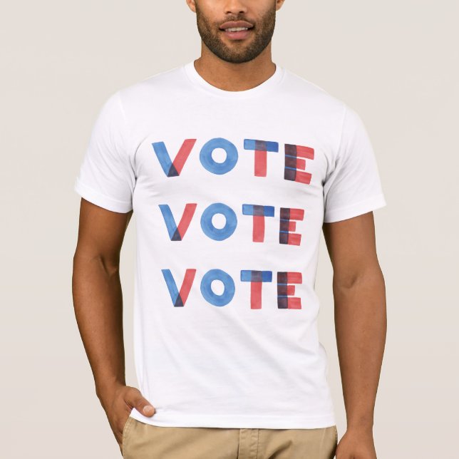 Watercolor VOTE VOTE VOTE Men’s T-shirt (Front)