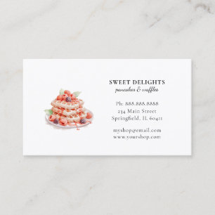 Watercolor waffles breakfast Bakery Business Card