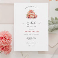 Watercolor Waffles Breakfast Brunch Bridal shower