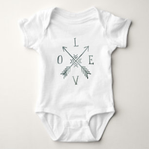 Watercolor Wanderlust Adventure III   Love Baby Bodysuit