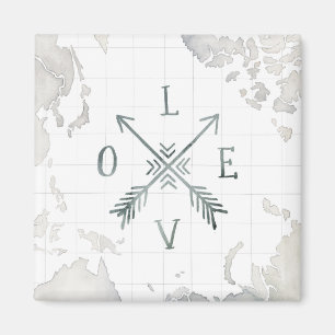 Watercolor Wanderlust Adventure III Love Magnet
