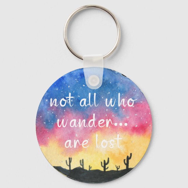 Watercolor Wanderlust Keychain (Front)