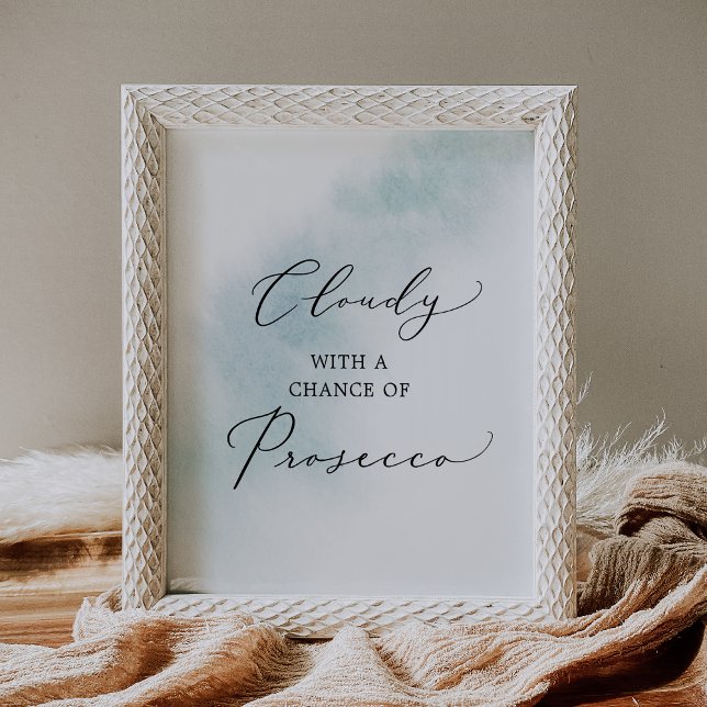Watercolor Wash | Blue Prosecco Sign (Creator Uploaded)