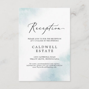 Watercolor Wash Blue Reception Insert Card