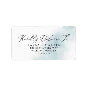 Watercolor Wash Blue RSVP Address Labels