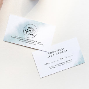 Watercolor Wash   Blue Small Business Reminder Appointment Card