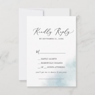 Watercolor Wash   Blue Song Request RSVP Card