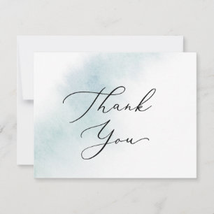 Watercolor Wash   Blue Thank You Card