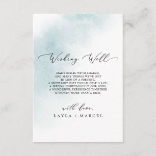 Watercolor Wash Blue Wishing Well Card