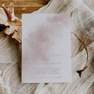 Watercolor Wash Blush and Silver Foil Wedding