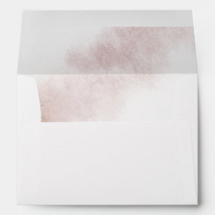 Watercolor Wash Blush Monogram Wedding Envelope