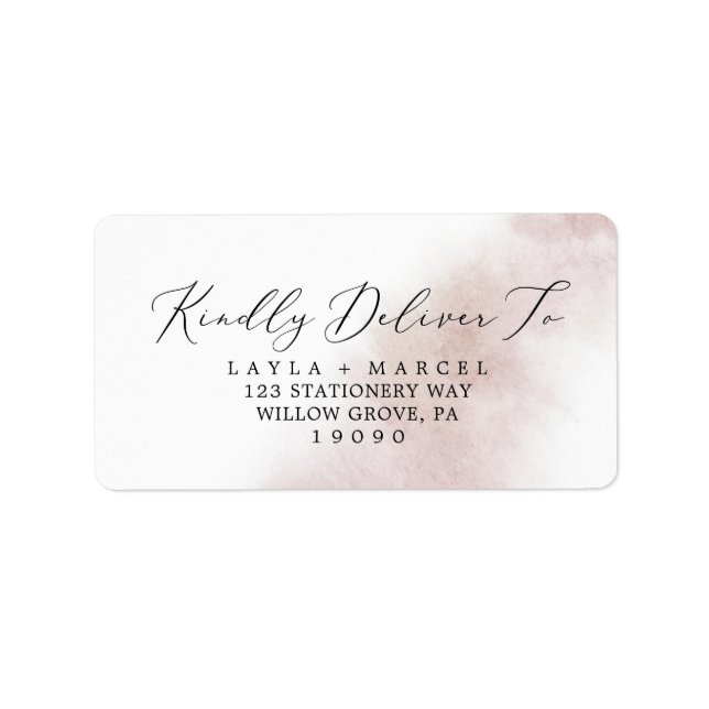 Watercolor Wash | Blush RSVP Address Labels (Front)
