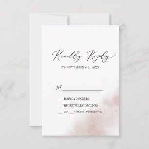 Watercolor Wash Blush Simple RSVP Card