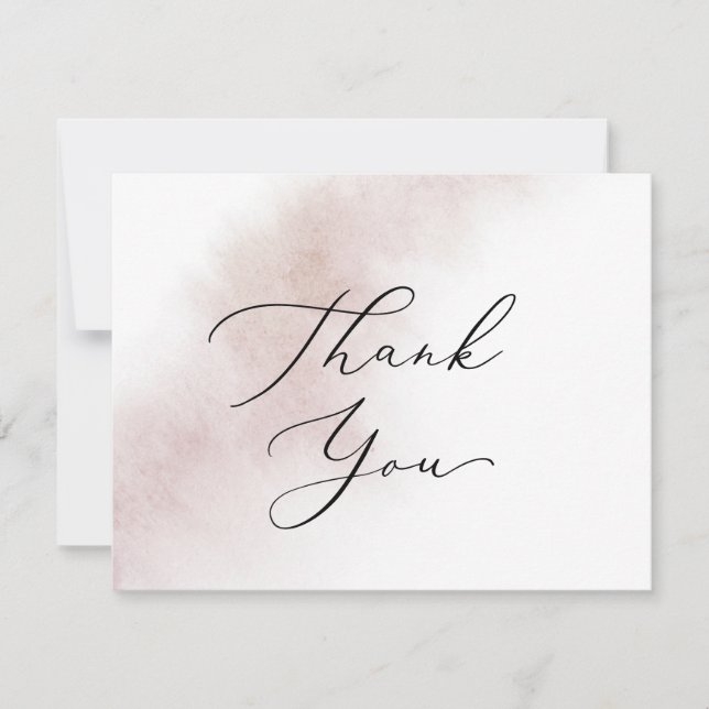 Watercolor Wash | Blush Thank You Card (Front)