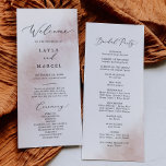 Watercolor Wash | Blush Wedding Program<br><div class="desc">This watercolor wash blush wedding program is perfect for a modern wedding. The simple and classic design features a splash of pastel blush pink water colour with minimalist elegant style. Include the name of the bride and groom, the wedding date and location, thank you message, order of service, bridal party...</div>
