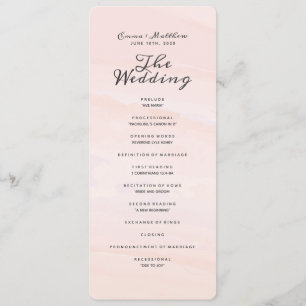Watercolor Wash   Blush Wedding Program