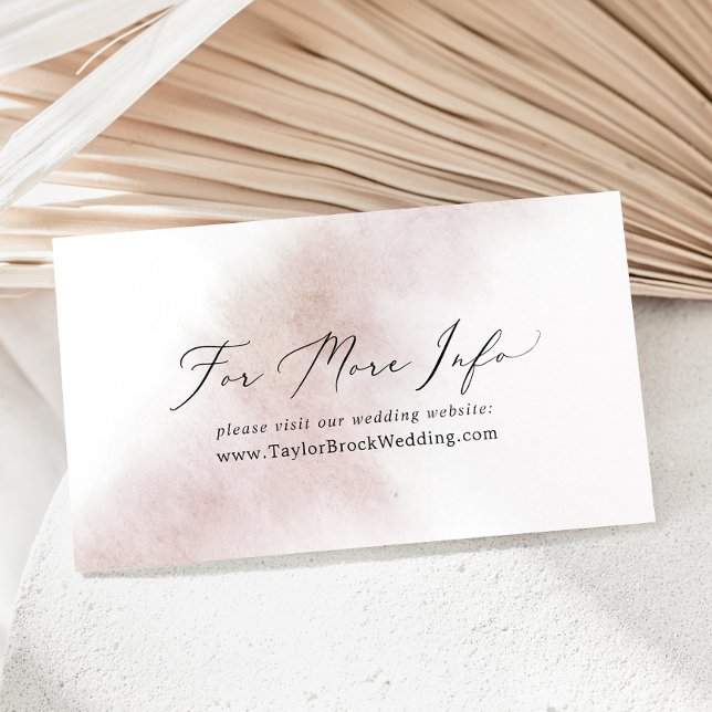 Watercolor Wash | Blush Wedding Website Enclosure Card (Creator Uploaded)