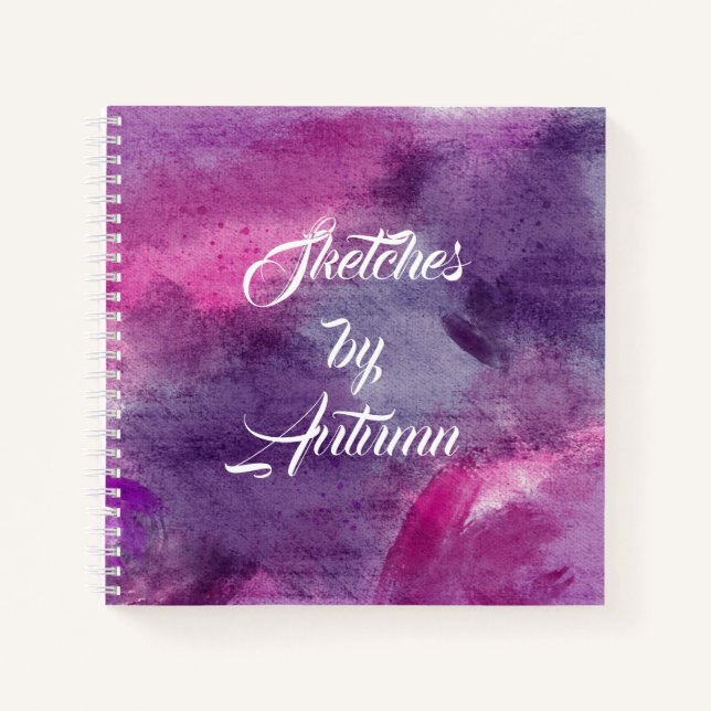 Watercolor Wash Customisable sketchbook Notebook (Front)