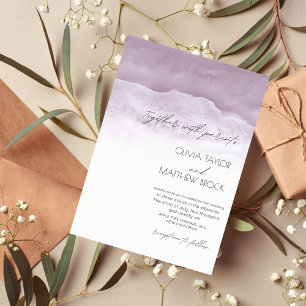  Watercolor Wash   Elegant Purple Wedding  Invitation