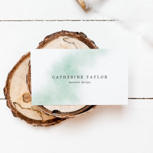 Watercolor Wash Green Business Card