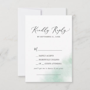 Watercolor Wash   Green Song Request RSVP Card