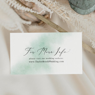 Watercolor Wash   Green Wedding Website Enclosure Card