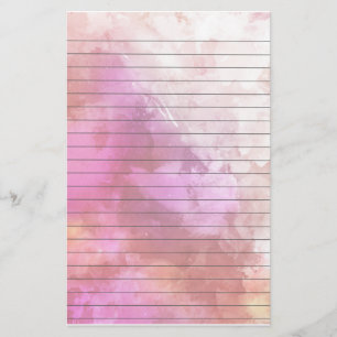 Watercolor Wash of Deep Pinks Lined Paper