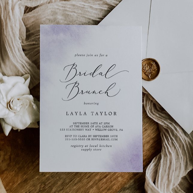 Watercolor Wash | Purple Bridal Brunch Invitation (Creator Uploaded)