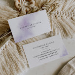 Watercolor Wash | Purple Business Card<br><div class="desc">This watercolor wash purple business card is perfect for a small business owner,  consultant,  stylist and more! The simple and classic design features a splash of pastel lavender purple water colour with minimalist elegant style.</div>